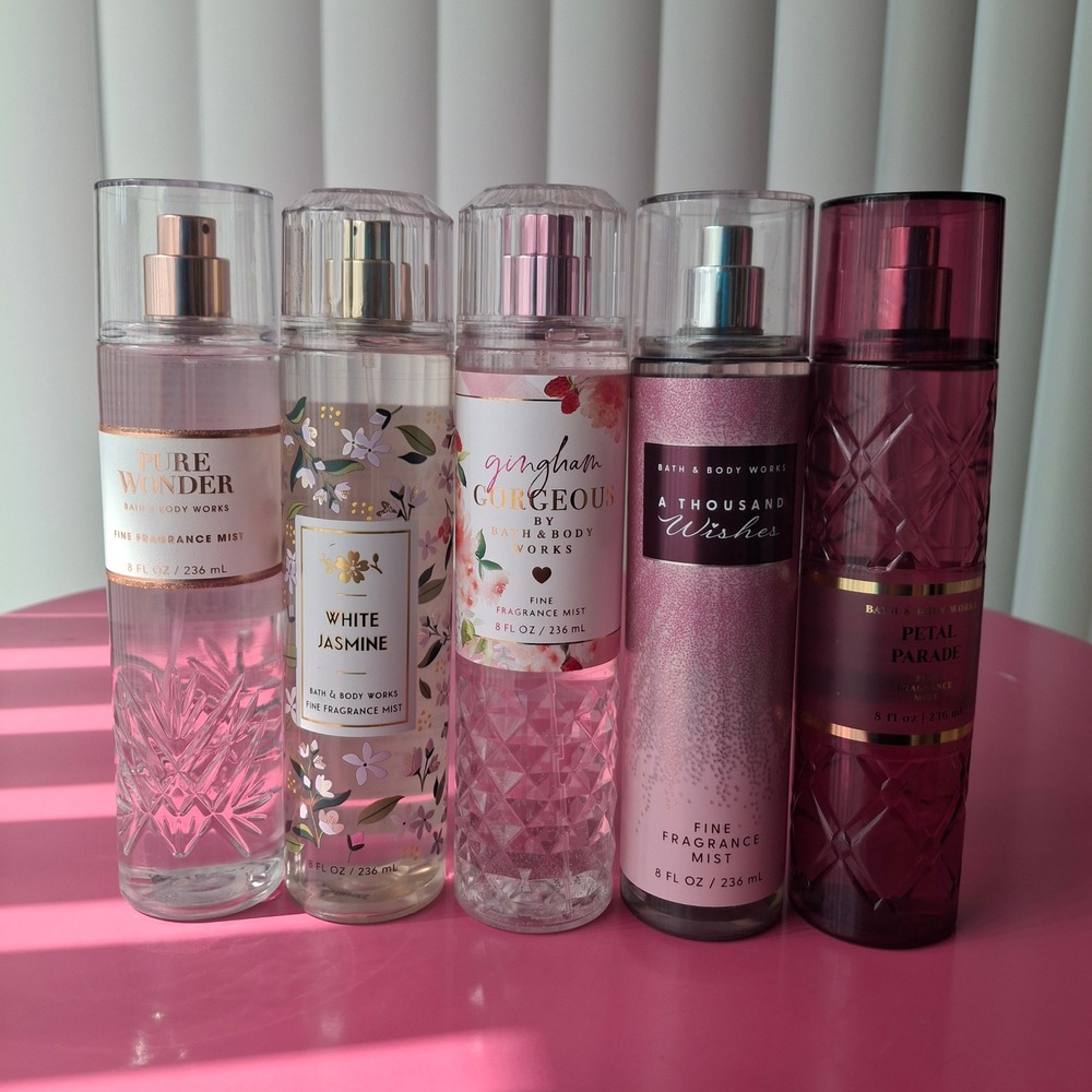 Bath & Body Works PURE WONDER WHITE JASMINE GINGHAM A THOUSAND WISHES Mist Set